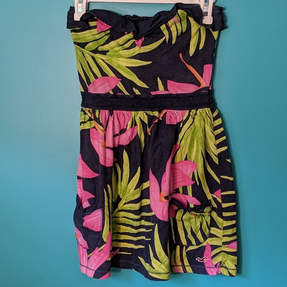Strapless Tropical Hollister Dress